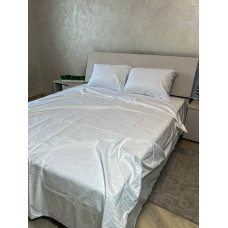 Постільна білизна мікросатин смужка білий