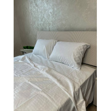 Постільна білизна мікросатин смужка білий