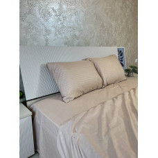 Постільна білизна мікросатин смужка беж Постільна білизна мікросатин смужка беж