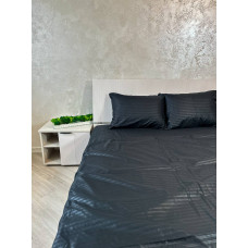 Постільна білизна мікросатин смужка чорна