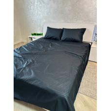 Постільна білизна мікросатин смужка чорна