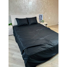Постільна білизна мікросатин смужка чорна