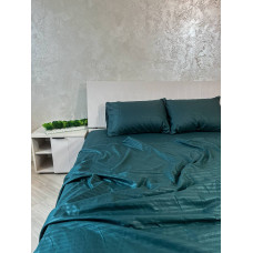 Постільна білизна мікросатин смужка смарагд