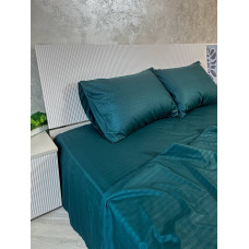 Постільна білизна мікросатин смужка смарагд