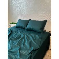 Постільна білизна мікросатин смужка смарагд