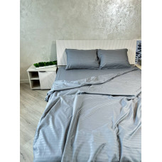 Постільна білизна мікросатин смужка сіра