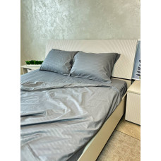 Постільна білизна мікросатин смужка сіра
