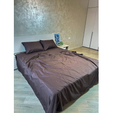 Постільна білизна мікросатин смужка шоколад
