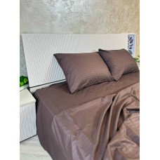 Постільна білизна мікросатин смужка шоколад Постільна білизна мікросатин смужка шоколад