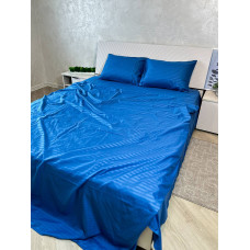 Постільна білизна мікросатин смужка синя