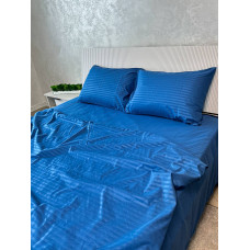 Постільна білизна мікросатин смужка синя